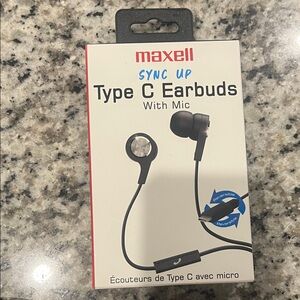 Maxell Sync Up Black Type C Earbuds with Mic
